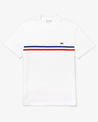 Herren MADE IN FRANCE dreifarbig gestreiftes T-Shirt