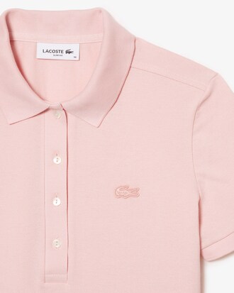 Slim Fit Damen LACOSTE Poloshirt aus Stretch-Baumwoll-Piqué