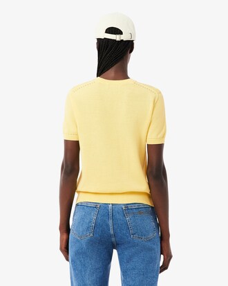 Pullover aus 3D-Strick mit kurzen &Auml;rmeln