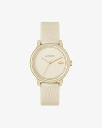 LACOSTE 12.12 GO Dreizeigeruhr aus champagnerfarbenem Silikon