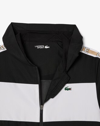 Colorblock-Sportjacke mit Logo-Streifen
