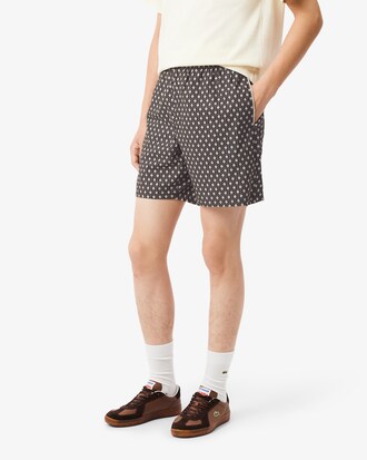 Relaxed Fit-Pyjamashorts aus Baumwollmischgewebe mit Print