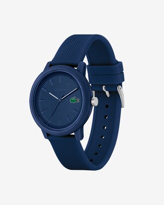Herren LACOSTE 12.12 Armbanduhr mit blauem Silikonband