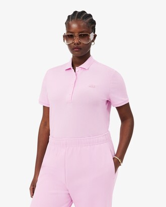 Slim Fit Damen LACOSTE Poloshirt aus Stretch-Baumwoll-Piqu&eacute;