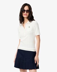 Slim Fit-Polohemd L.12.D aus Pointelle-Spitze