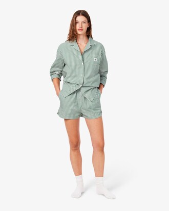 &Uuml;bergro&szlig;es, gestreiftes Pyjama-Set aus Popeline