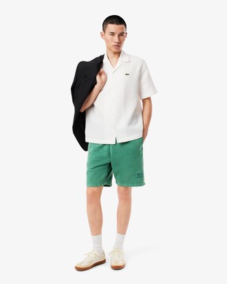 Shorts aus Baumwollfleece mit verwaschenem Effekt