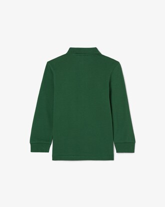 Polohemd aus Petit Piqu&eacute; mit langen &Auml;rmeln