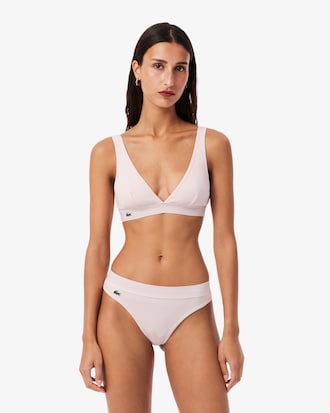 Triangel-Bralette aus gerippter Baumwolle