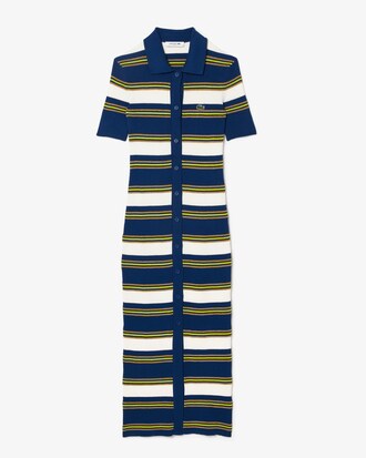 Regular Fit-Hemdkleid aus gestreiftem Rippstrick