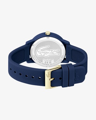 Damen LACOSTE 12.12 Armbanduhr mit blauem Silikonband