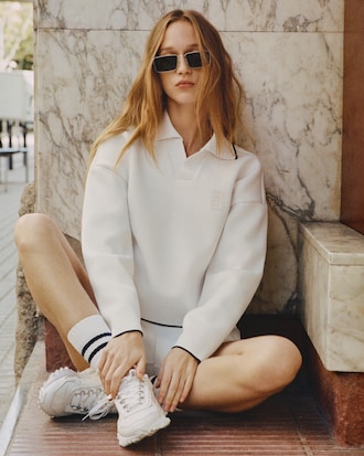 Tennis-Sweatshirt Heritage mit Polokragen