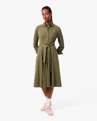 Polokleid aus Petit Piqu&eacute; mit G&uuml;rtel