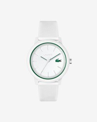 LACOSTE 12.12 Herrenuhr mit wei&szlig;em Silikonband