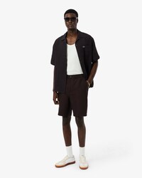 Regular Fit-Shorts aus Twill-Leinen-Mischgewebe