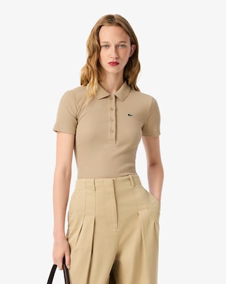 Slim Fit-Polohemd L.12.D aus gerippter Baumwolle