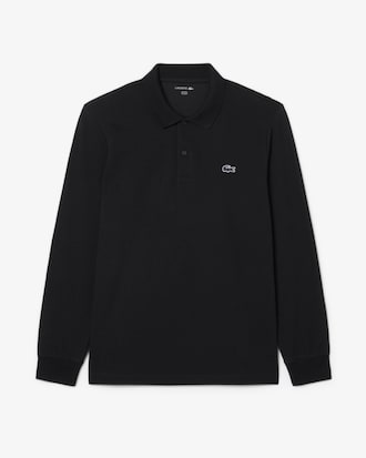 Regular Fit-Polohemd aus Baumwolle mit langen &Auml;rmeln
