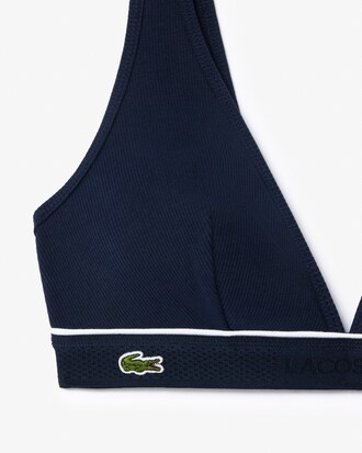 Triangel-Bralette aus gerippter Baumwolle