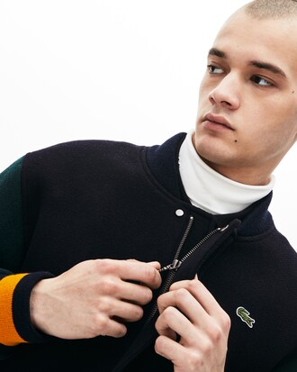 Herren Woll-Bomberjacke mit Retro-Aufn&auml;her LACOSTE L!VE