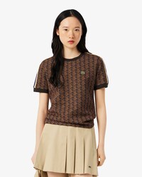 Slim Fit Jacquard-T-Shirt mit Monogramm