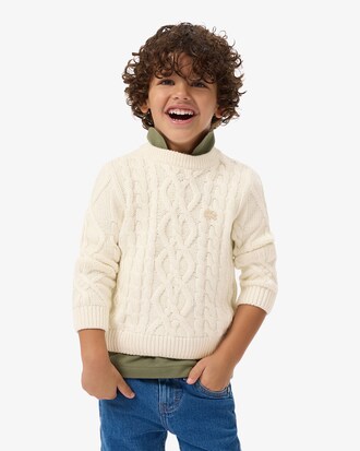 Pullover aus Wolle und Baumwolle mit Rundhalsausschnitt
