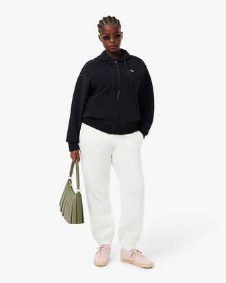 Hoodie aus Piqu&eacute; mit Rei&szlig;verschluss