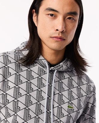 Fleece-Hoodie mit Monogramm