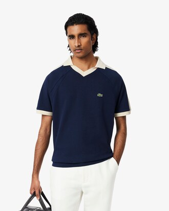 Classic Fit-Polohemd mit Piqué-Einsätzen