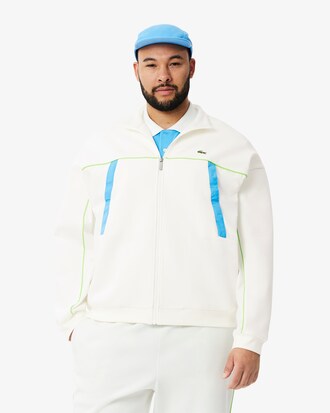 Loose Fit-Sweatshirt aus Piqué mit Reißverschluss