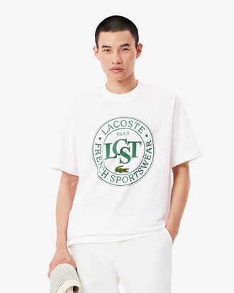 Loose Fit-T-Shirt aus schwerer Baumwolle mit Print