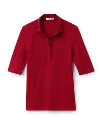 LACOSTE Slim Fit Damen-Poloshirt aus Mini-Piqu&eacute; mit Stretch