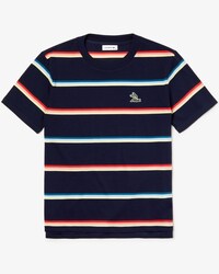 Damen Jersey T-Shirt mit weitem Rundhals und Streifendesign