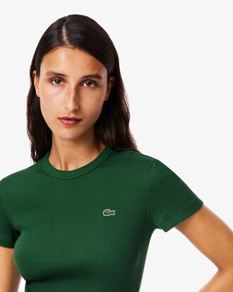 Slim Fit-T-Shirt aus gerippter Baumwolle