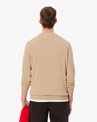 Einfarbiger Pullover aus Baumwolle mit V-Ausschnitt