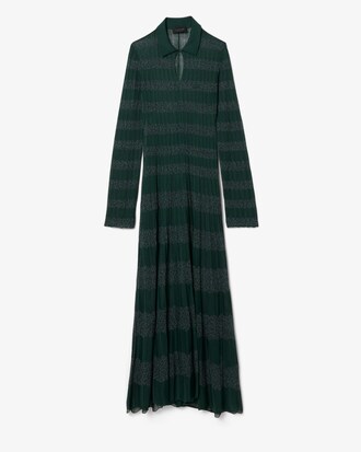 Maxi-Kleid aus Pointelle mit Polokragen