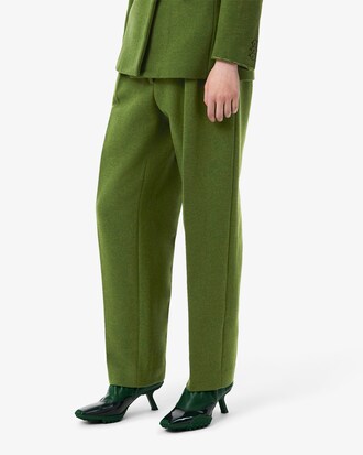 Taillierte Straight Fit-Hose Runway aus Slub-Wolle