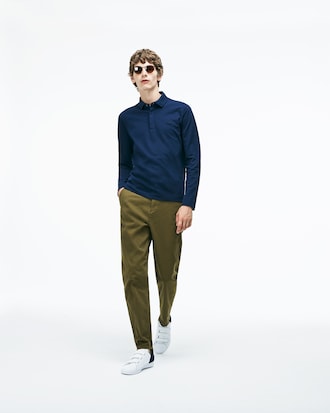 Lang&auml;rmeliges Herren LACOSTE Paris Polo aus Stretch-Baumwollpiqu&eacute;