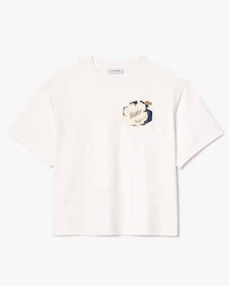 Oversized-T-Shirt aus Baumwolle mit Blumen-Print