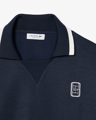 Oversized-Sweatshirt aus Piqu&eacute; mit Polokragen
