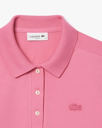 Slim Fit Damen LACOSTE Poloshirt aus Stretch-Baumwoll-Piqué