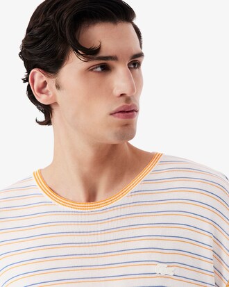 Gestreiftes T-Shirt Runway aus Satin-Jersey