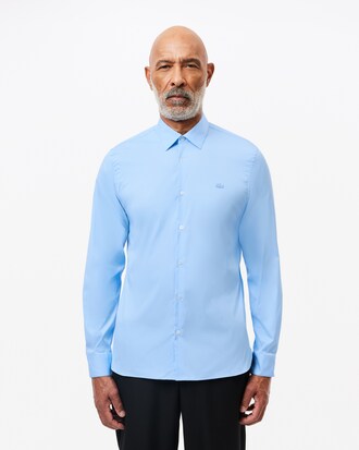 Slim Fit-Hemd aus Stretch-Popeline