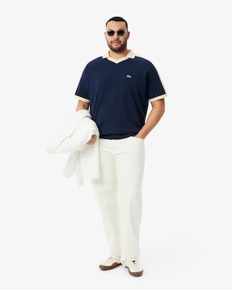 Classic Fit-Polohemd mit Piqué-Einsätzen