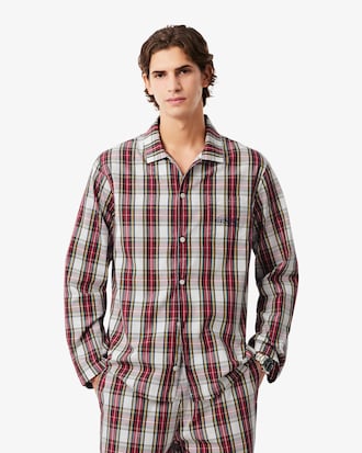 Kariertes Pyjama-Set aus Popeline