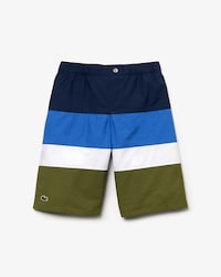 Gestreifte Jungen Schwimmshorts aus Canvas
