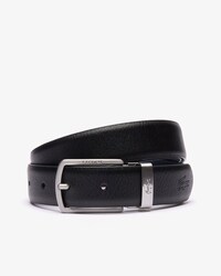 Glatter Ledergürtel mit 2 Schnallen, Geschenkset