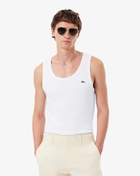 Slim Fit-Tr&auml;gerhemd aus Baumwollrippstrick