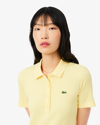 Langes Rippstrick-Polokleid aus Baumwolle