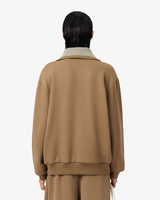 Sweatshirt Runway mit hohem Kragen, Rei&szlig;verschluss und Badge-Akzenten