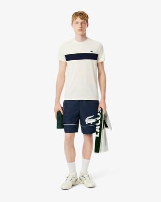 Tennisshorts aus Diamant-Taft mit Print